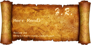 Herr René névjegykártya
